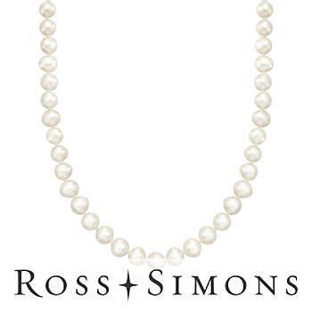 6.5-7mm Cultured Pearl Necklace in 14kt Yellow Gold. 18"