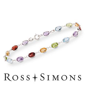 8.10 ct. t.w. Multi-Gem Bracelet In 14kt White Gold. 7