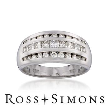 1.10 ct. t.w. Diamond Ring In 14kt White Gold. Size 7