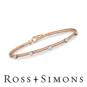 .10 ct. t.w. Diamond Woven Bracelet In 14kt Two-Tone Gold. 7.25