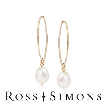 Pearl Drop Earrings In 14kt Yellow Gold