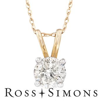 .75 ct. t.w. Diamond Solitaire Necklace In 14kt Yellow Gold. 18