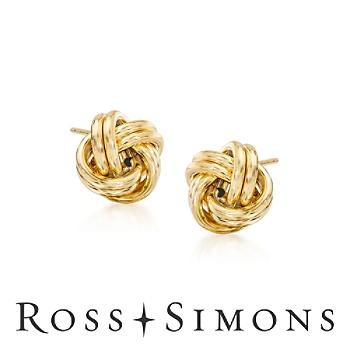 14kt Yellow Gold Love Knot Earrings