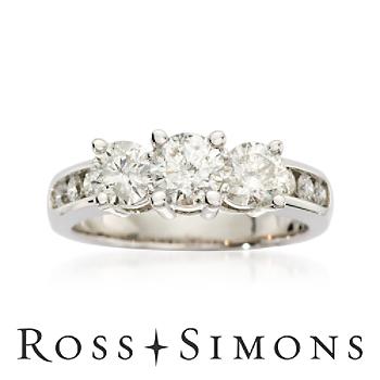 1.50ct t.w. Diamond 3-Stone Engagement Ring, Diamonds In Gold