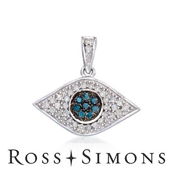 .20 ct. t.w. Multicolored Diamond Evil Eye Pendant In Sterling Silver