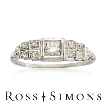 C. 1950 Vintage .35ct t.w. Diamond Engagement Ring In Gold. Size 8.75 Vintage Diamond Engagement Rings