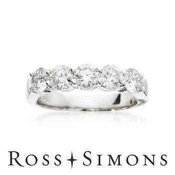 1.50 ct. t.w. 5-Stone Diamond Wedding Ring In 14kt White Gold