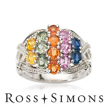 3.00 ct. t.w. Multicolored Sapphire Ring In Sterling Silver
