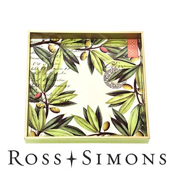 Olive Grove Square Decoupage Wooden Tray