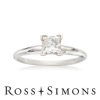 .75 Carat Diamond Solitaire RSVP Engagement Ring In 14kt White Gold