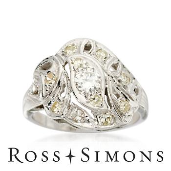 C. 1960. Vintage .50ct t.w. Diamond Swirl Ring In Gold. Size 5.75