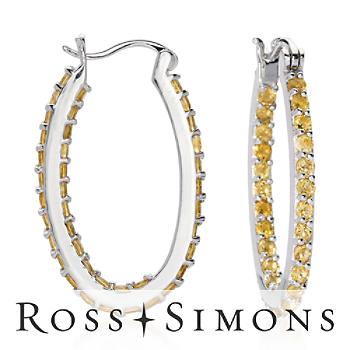 5.00 ct. t.w. Citrine In-And-Out Hoop Earrings In Sterling Silver