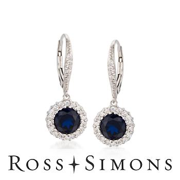 3.45 ct. t.w. Blue and White CZ Earrings In Sterling Silver