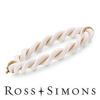 14kt Yellow Gold Bangle Bracelet With White Enamel. 7