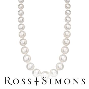 10-14mm South Sea Pearl Necklace, Diamond Clasp In Gold. 17