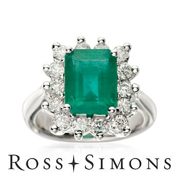 3.15ct Emerald, .85ct t.w. Diamond Ring In 14kt White Gold. Size 6 may birthstone rings