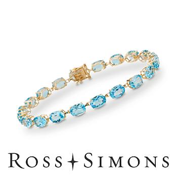 19.00 ct. t.w. Blue Topaz Bracelet In 14kt Yellow Gold