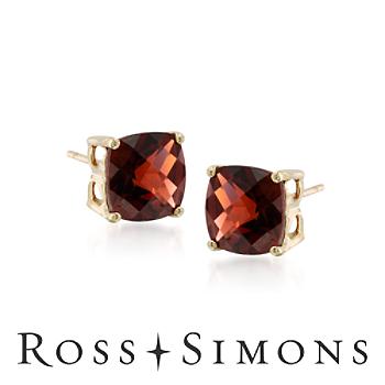 4.00 ct. t.w. Garnet Stud Earrings In 14kt Yellow Gold garnet stud earrings