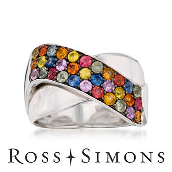 1.50 ct. t.w. Multicolored Sapphire Ring In Sterling Silver