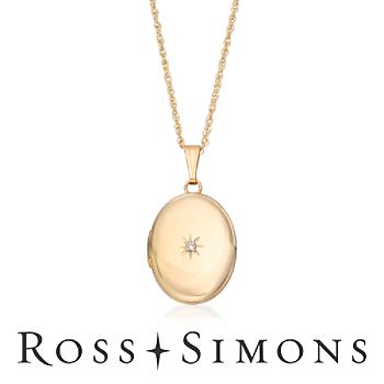 Child's Diamond Accent Locket Necklace In 14kt Yellow Gold. 18