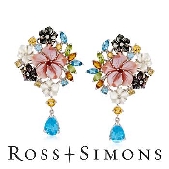 9.00 ct. t.w. Multi-Gem Earrings With Diamonds In Sterling Silver