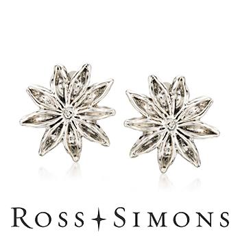 Sterling Silver Flower Earrings In Sterling Silver