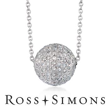 1.55 ct. t.w. Pave Diamond Bead Necklace In Sterling Silver