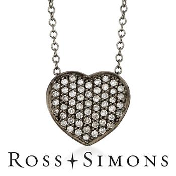 .20 ct. t.w. Pave Diamond Heart Necklace In 14kt White Gold. 18