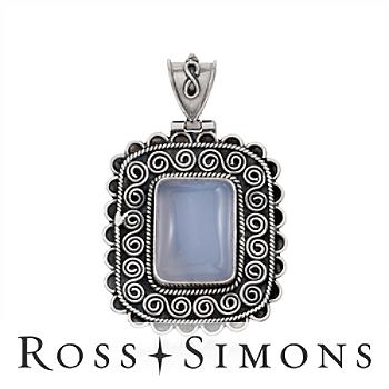 Blue Chalcedony Pendant In Sterling Silver"