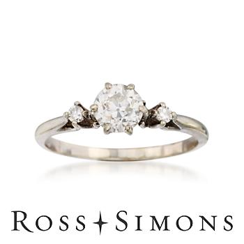 C. 1950 Vintage .71ct t.w. Diamond Engagement Ring In Gold. Size 7 Vintage Diamond Engagement Rings