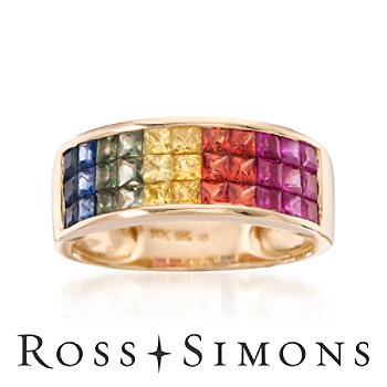 1.95 ct. t.w. Multicolored Sapphire Ring In 14kt Yellow Gold