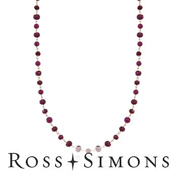 Ruby Bead Necklace In 14kt Yellow Gold. 20