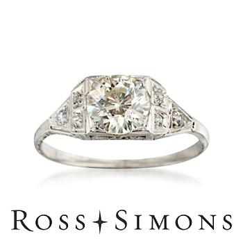 C.1960 Vintage 1.67ct t.w. Diamond Engagement Ring. Size 8.5 Vintage Diamond Engagement Rings