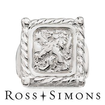 Italian Crest-Style Lion Sterling Silver Ring