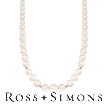 6-11mm Cultured Pearl Necklace With 14kt Yellow Gold. 36