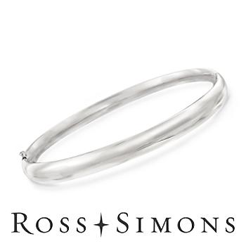 14kt White Gold Bangle Bracelet. 7