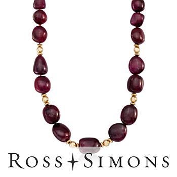 720.00 ct. t.w. Ruby Necklace In 14kt Yellow Gold. 36