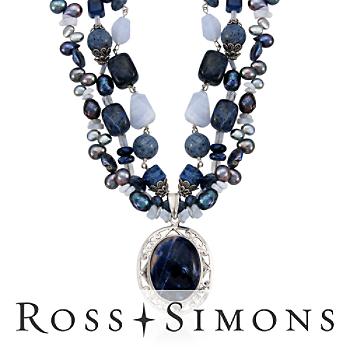 Multi-Gem and 5-11mm Cultured Pearl Necklace In Sterling Silver