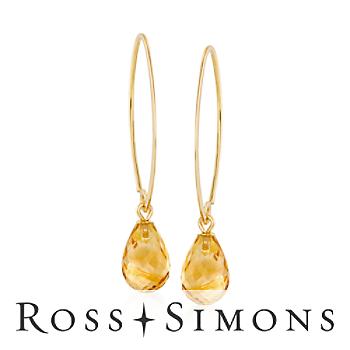 5.85 ct. t.w. Citrine Earrings In 14kt Yellow Gold"