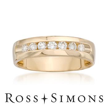 Men's .50 ct. t.w. Diamond Wedding Ring In 14kt Yellow Gold
