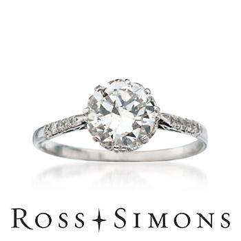 C. 1980 Vintage 1.88ct t.w. Diamond Engagement Ring. Size 9 Vintage Diamond Engagement Rings