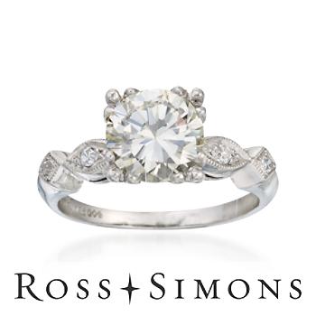 C 1970 Vintage 1.83ct t.w. Diamond Engagement Ring. Size 5.75