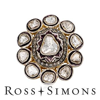 1.70ct t.w. Diamond Ring In 14kt Yellow Gold, Silver. Size 8