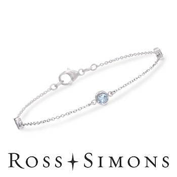 1.25 ct. t.w. Aquamarine Station Bracelet In Sterling Silver. 7"