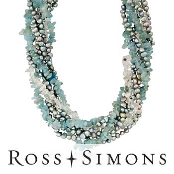 Aquamarine, Rock Crystal Necklace, 5-6mm Cultured Pearls. 17" aquamarine necklace