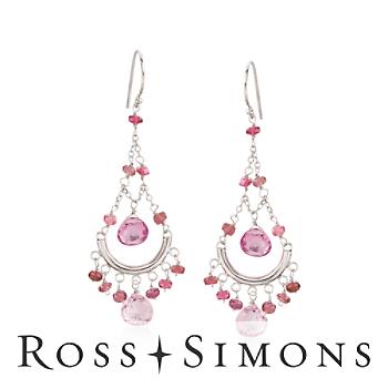 10.35 ct. t.w. Pink Topaz Chandelier Earrings In 14kt White Gold