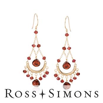 Garnet Chandelier Earrings In 14kt Yellow Gold"