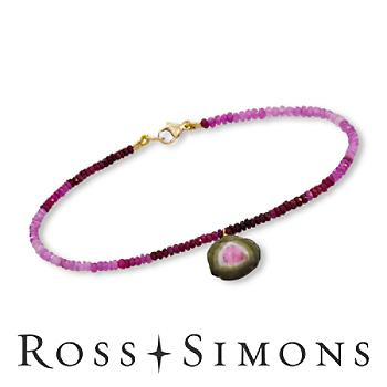 3.80ct Tourmaline, 14.00ct t.w. Ruby Bracelet In Gold. 7.5"