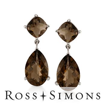15.00 ct. t.w. Smoky Quartz Drop Earrings In Sterling Silver"