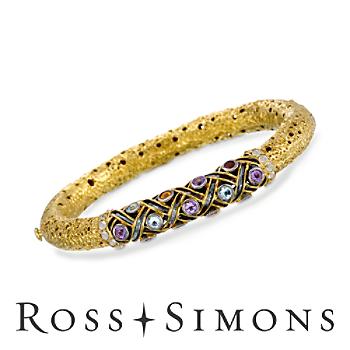 2.40ct t.w. Multi-Gem Bangle Bracelet In Silver, Vermeil. 8
